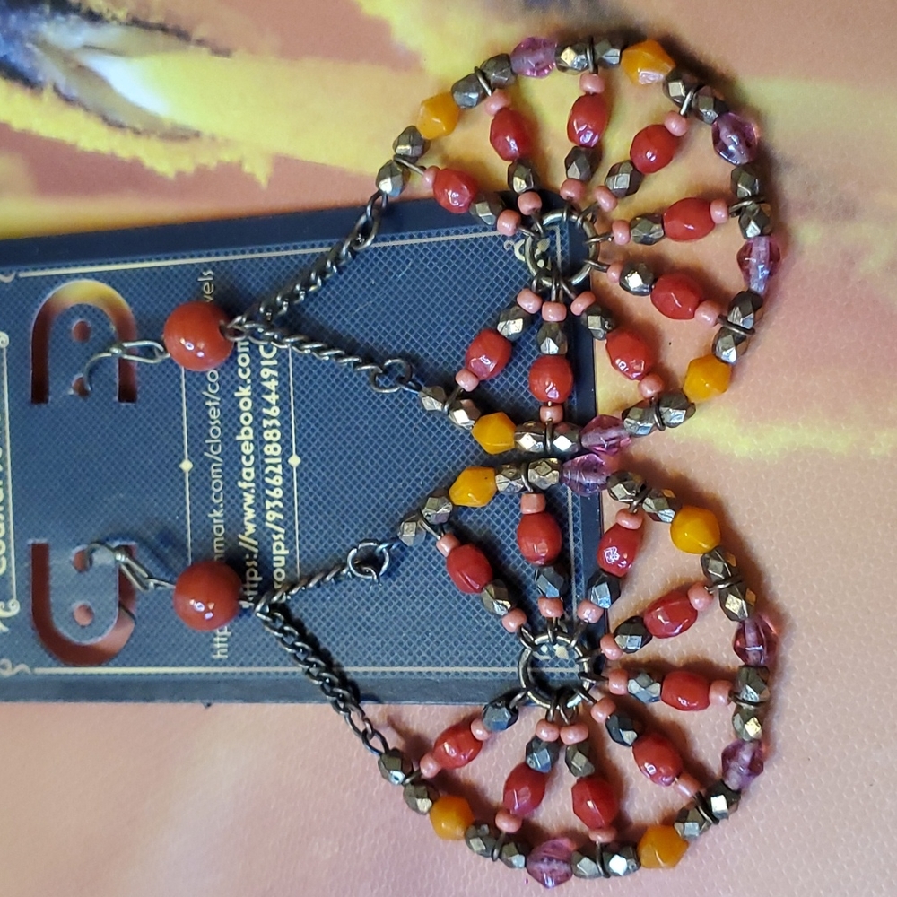 Beaded Brass Earrings